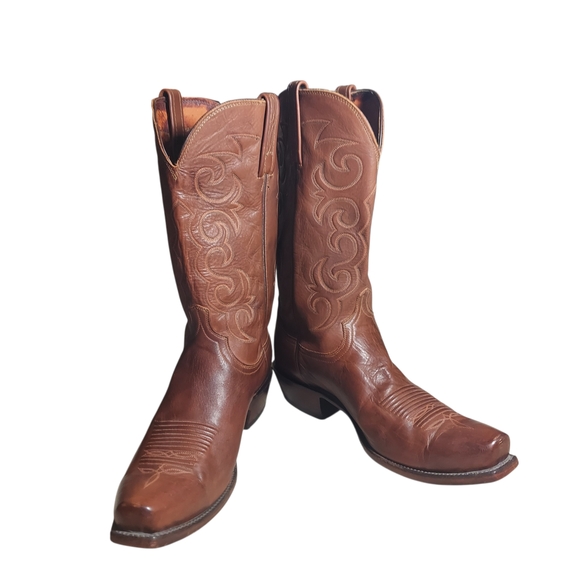 Lucchese 1883 Baker Men’s 9.5 Wide  Western Cowboy Boots Brown Leather  300610 - Picture 14 of 16